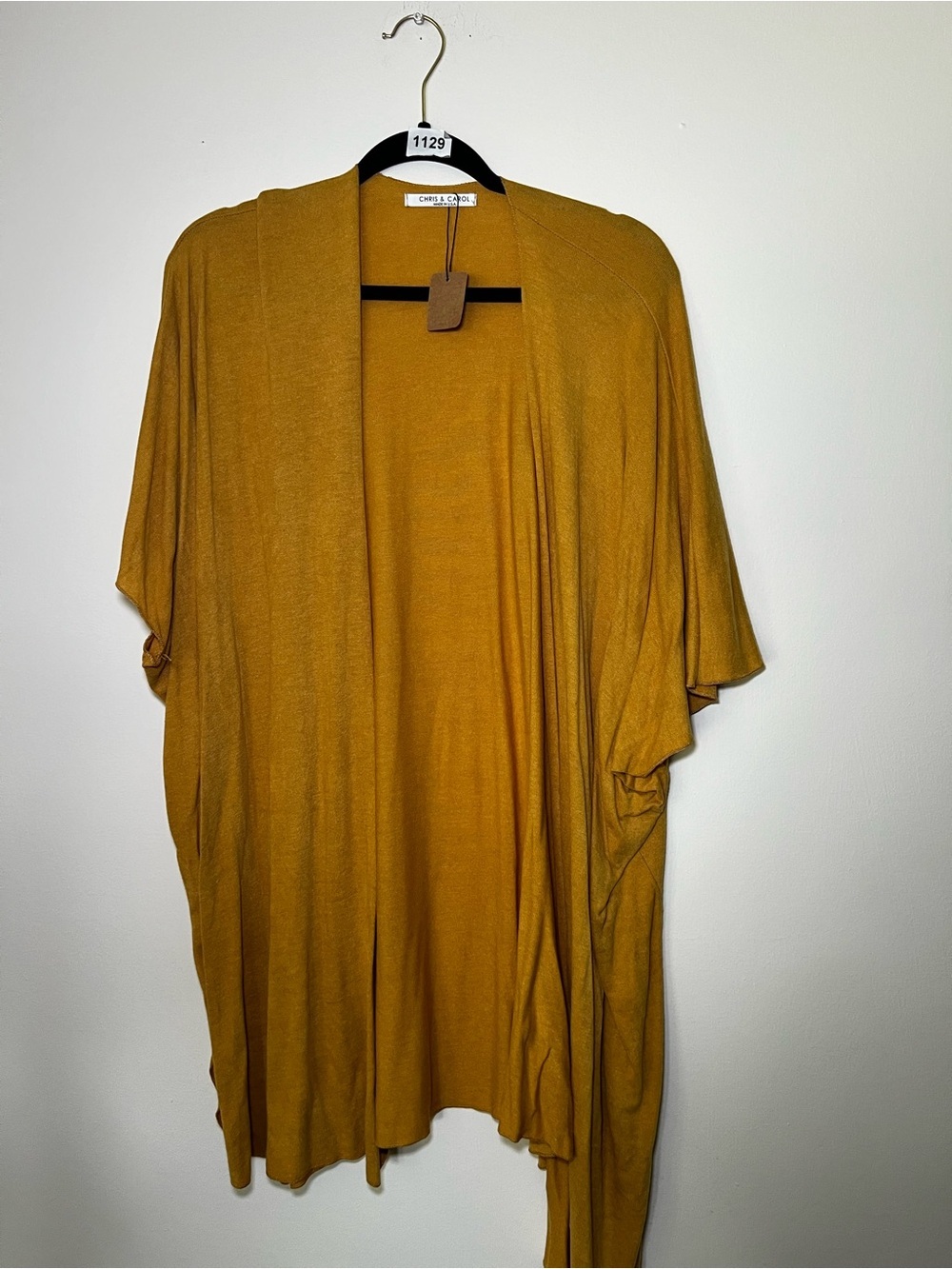 Lightweight Mustard Chris & Carol Open-Front Cardigan